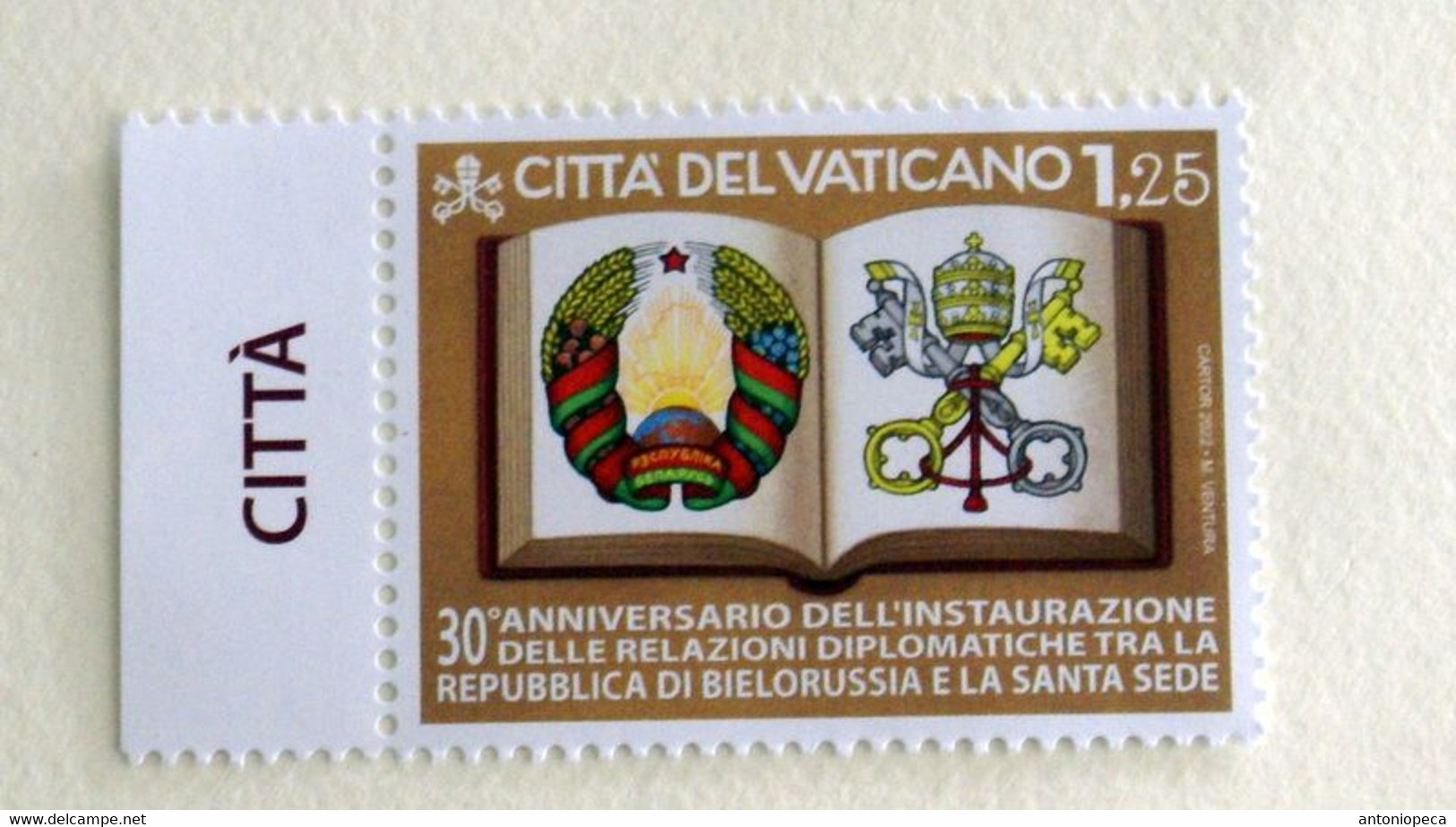 VATICAN 2022, ANNIVERSARY DIPLOMATIC RELATIONS BIELORUSSIA  MNH** - Unused Stamps