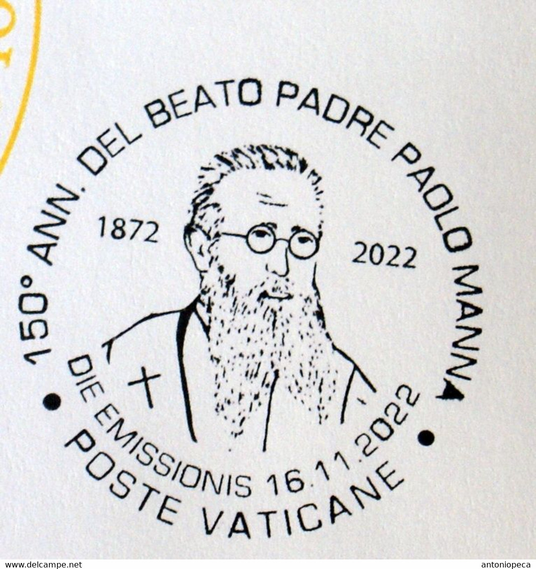 VATICAN 2022, CENTENARY BEATO PAOLO MANNA  FDC - Neufs