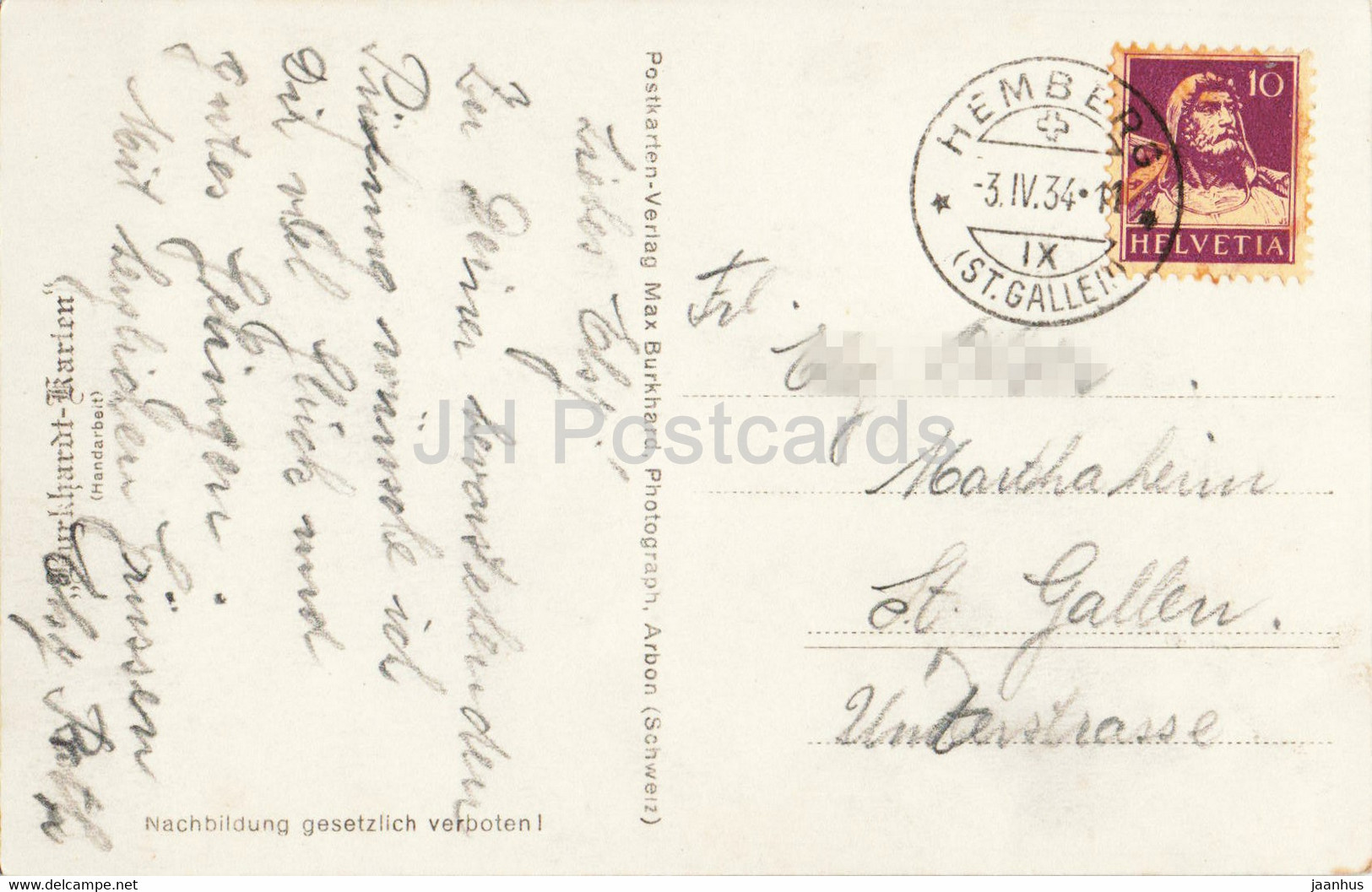 Blick Nach Hemberg - 4690 - 1934 - Old Postcard - Switzerland - Used - Hemberg