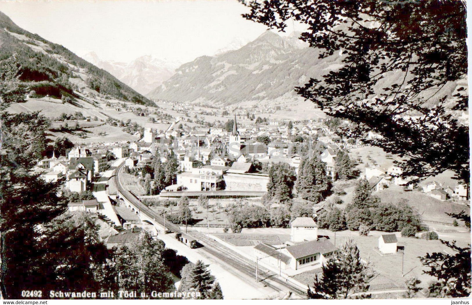 Schwanden Mit Todi U Gemsfayren - 02492 - Old Postcard - 1956 - Switzerland - Used - Schwanden