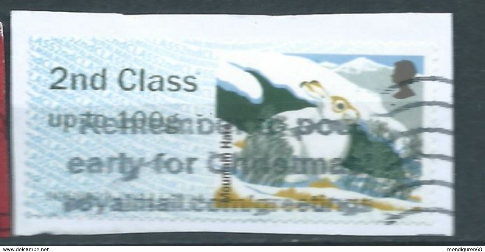 GROSBRITANNIEN GRANDE BRETAGNE GB POST&GO 2015 WINTER FUR AND FEATHERS:MOUNTAIN HARE 2Nd CLASS Up To 100g PAPER SG FS143 - Post & Go Stamps