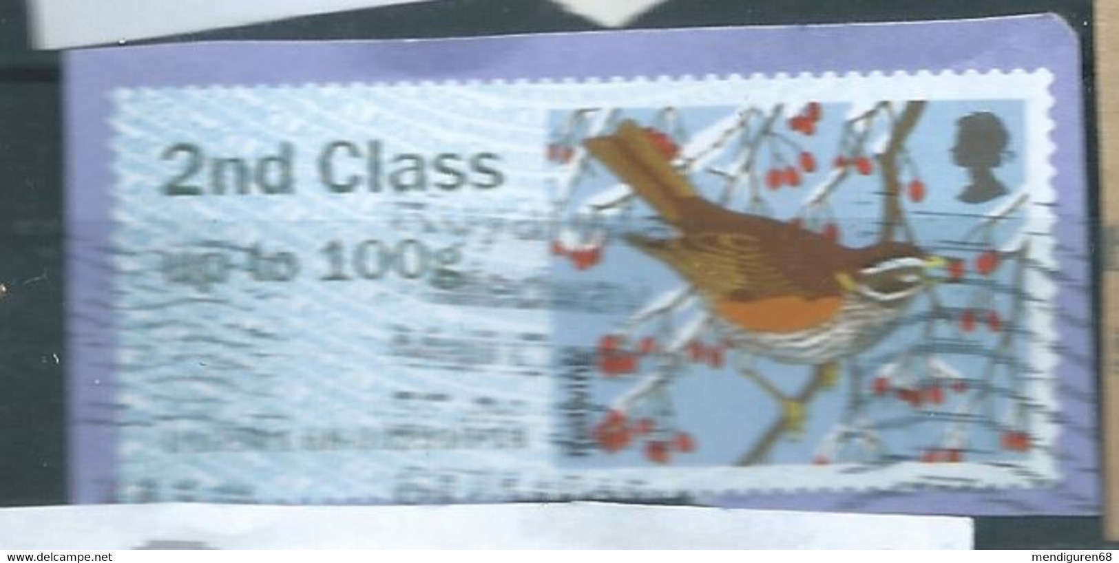 GROSBRITANNIEN GRANDE BRETAGNE GB POST&GO 2015 WINTER FUR AND FEATHERS:REDWING 2Nd CLASS Up To 100g PAPER SG FS144 - Post & Go Stamps