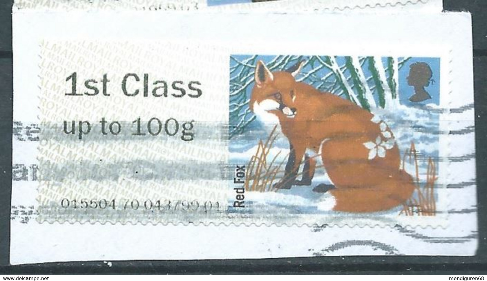 GROSBRITANNIEN GRANDE BRETAGNE GB POST&GO 2015 WINTER FUR AND FEATHERS:RED FOX 1ST CLASS Up To 100g PAPER SG FS145 - Post & Go Stamps