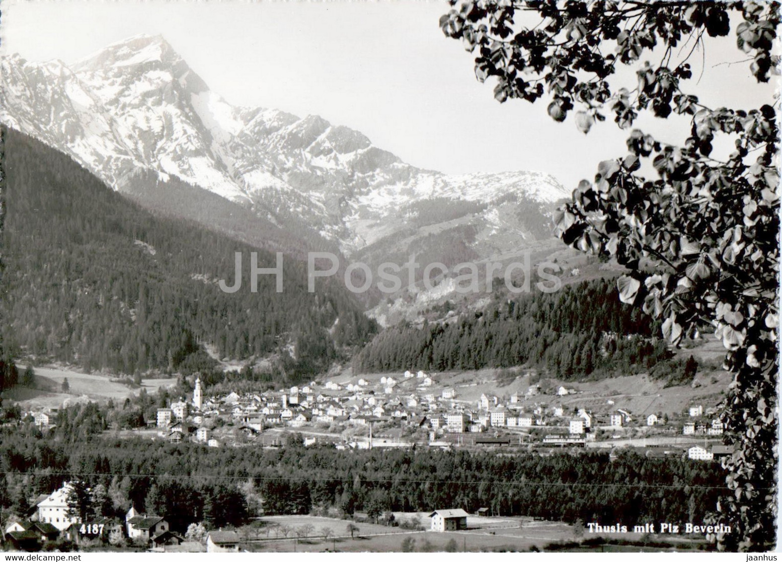 Thusis Mit Piz Beverin - 4182 - Old Postcard - 1952 - Switzerland - Used - Bever