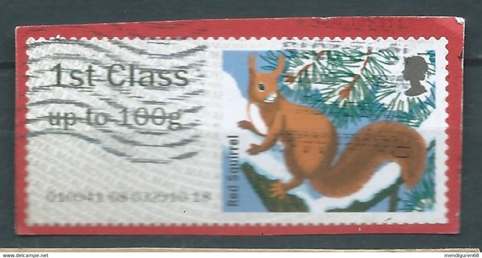 GROSBRITANNIEN GRANDE BRETAGNE GB POST&GO 2015 WINTER FUR AND FEATHERS:RED SQUIRREL 1ST CLASS Up To 100g PAPER SG FS146 - Post & Go Stamps