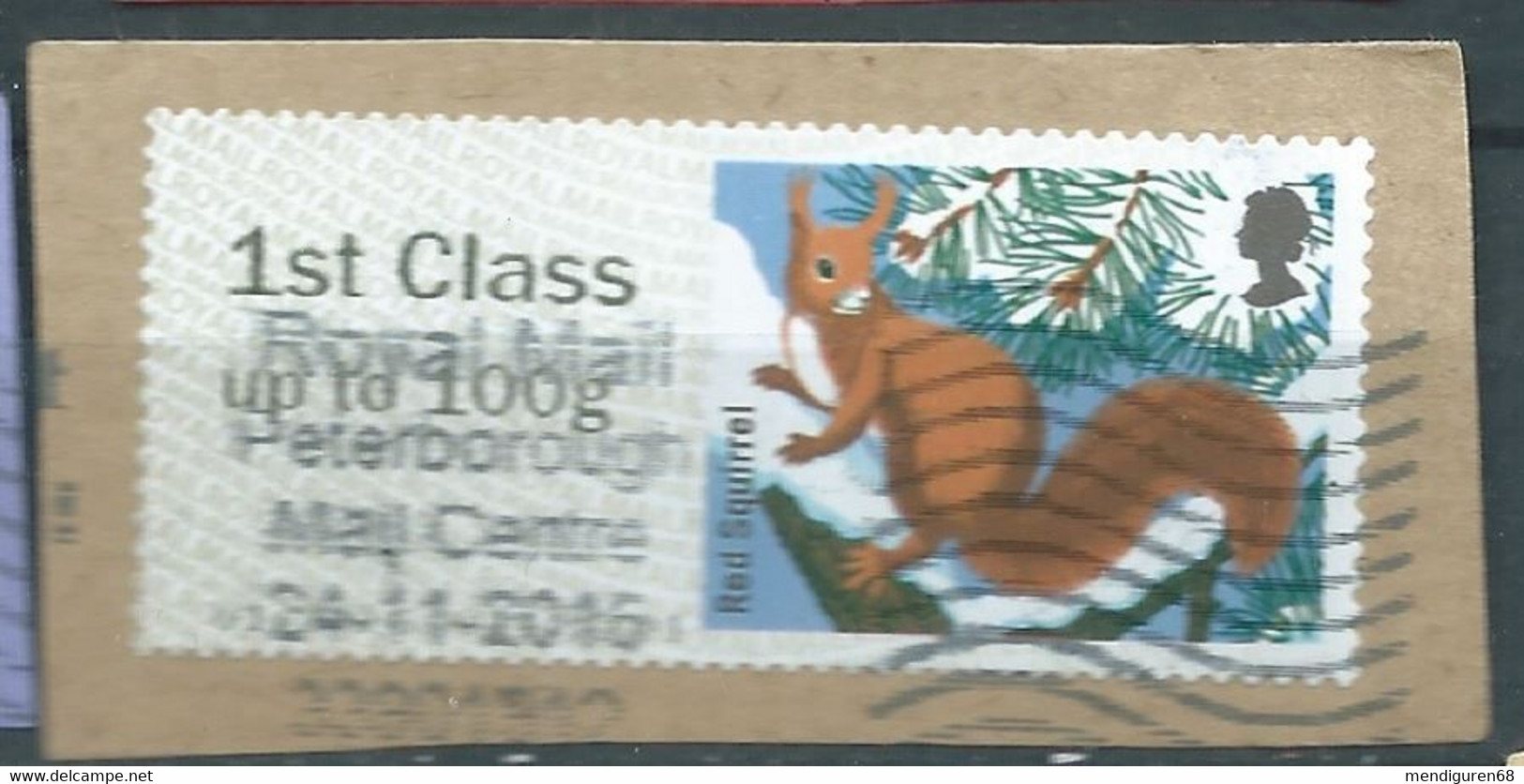 GROSBRITANNIEN GRANDE BRETAGNE GB POST&GO 2015 WINTER FUR AND FEATHERS:RED SQUIRREL 1ST CLASS Up To 100g PAPER SG FS146 - Post & Go (automatenmarken)