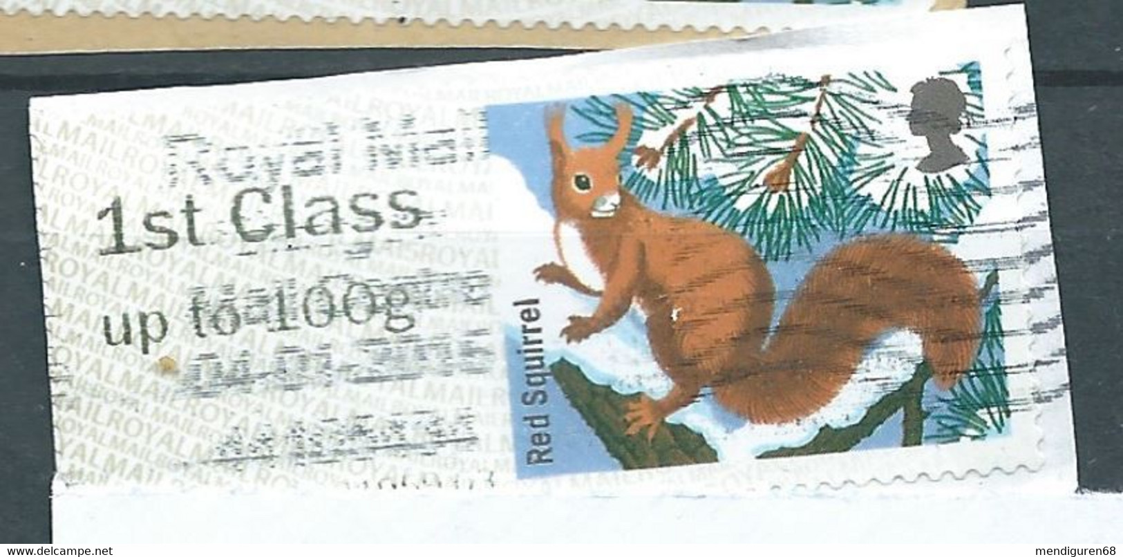 GROSBRITANNIEN GRANDE BRETAGNE GB POST&GO 2015 WINTER FUR AND FEATHERS:RED SQUIRREL 1ST CLASS Up To 100g PAPER SG FS146 - Post & Go Stamps