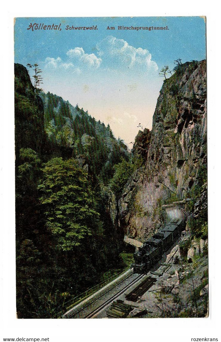 HOLLENTAL Am Hirschsprungtunnel Train Locomotive A Vapeur Cachet Obliteration Freiburg Deutsches Reich Breisgau - Höllental