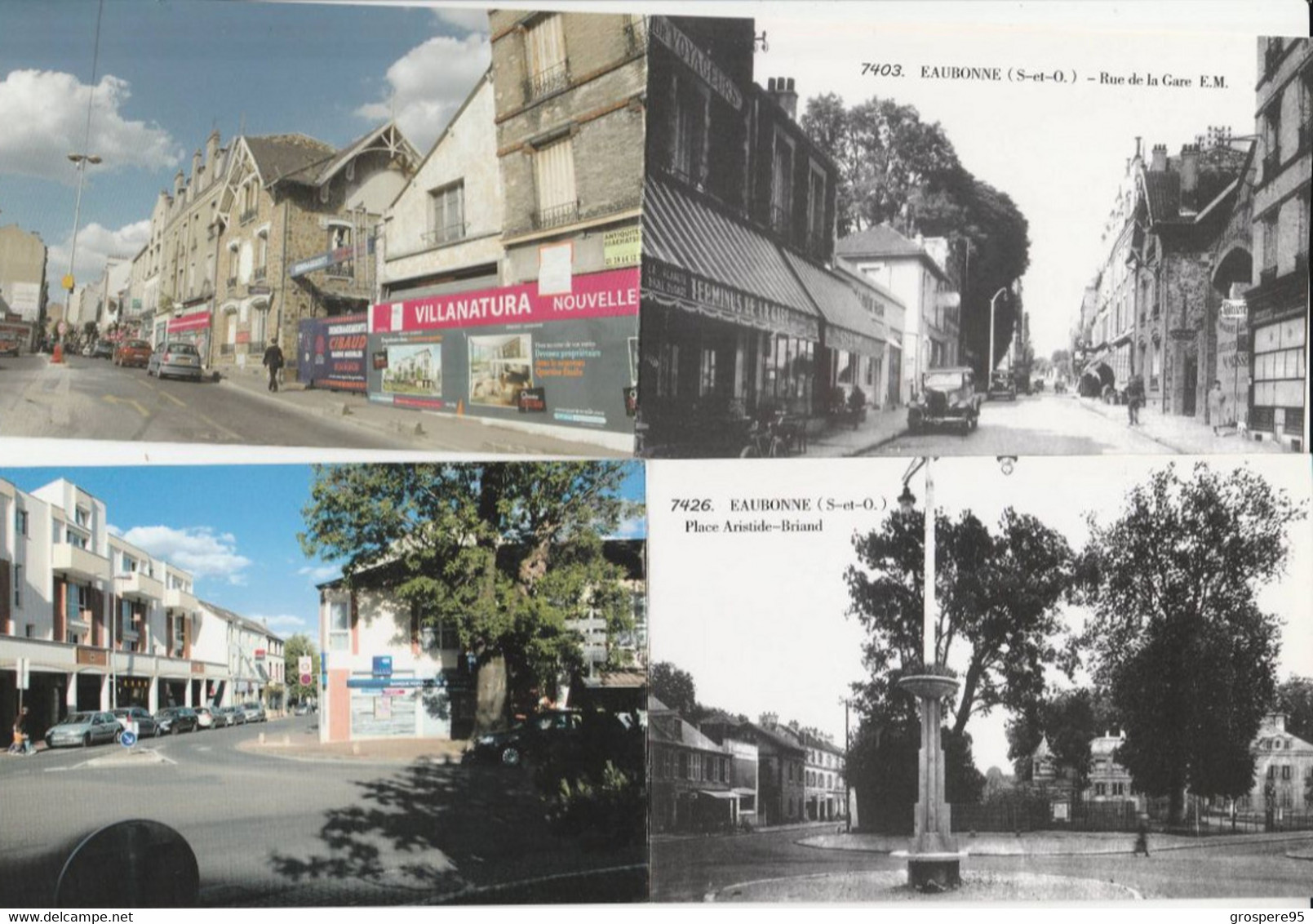 EAUBONNE RUE DE LA GARE + PLACE ARISTIDE BRIAND ANNEES 1900 ET ANNEES 2000 - Ermont-Eaubonne