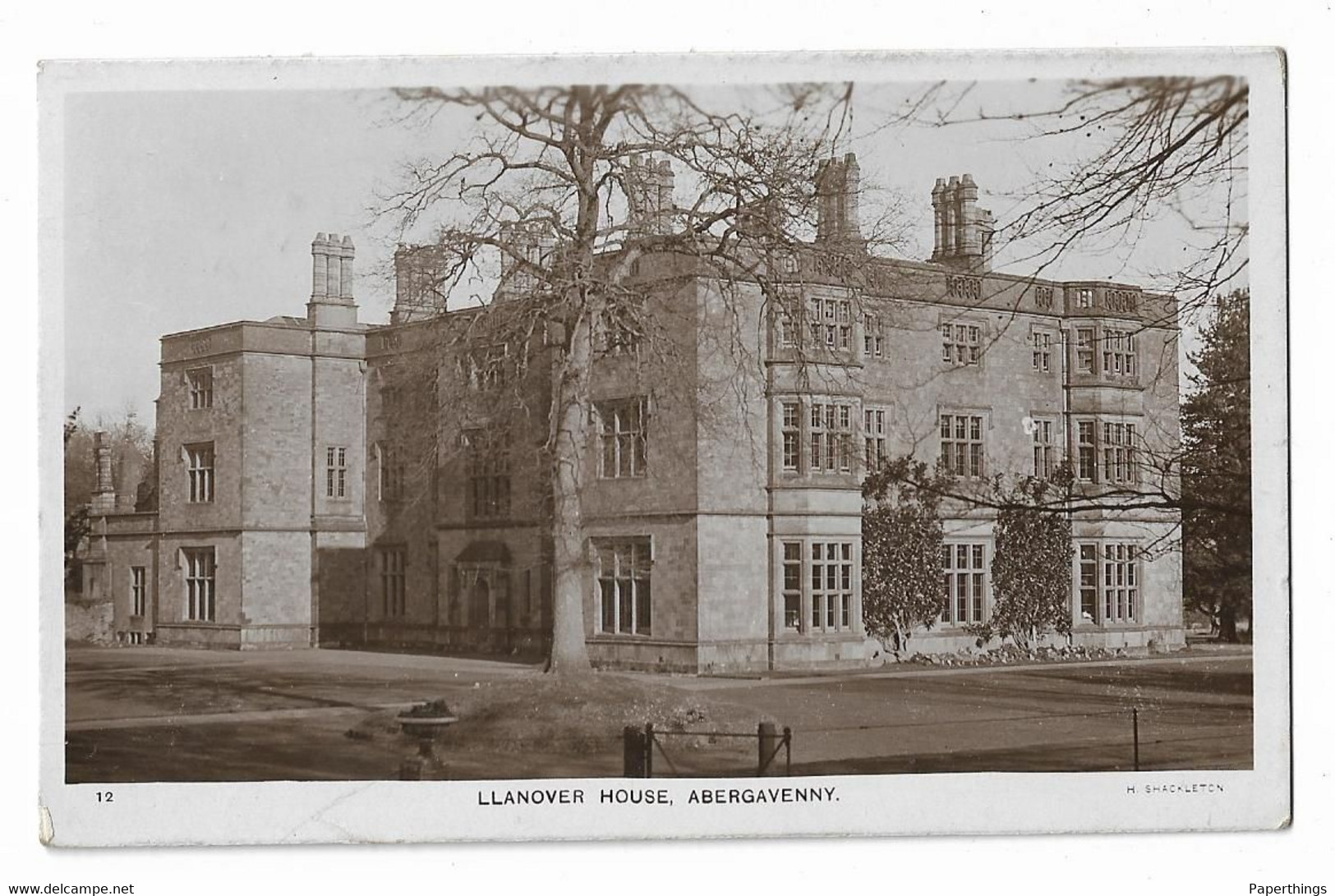 Real Photo Postcard, Wales, Monmouthshire, Abergavenny, LLANOVER House, Stately Home, Mansion, Manor House. - Monmouthshire