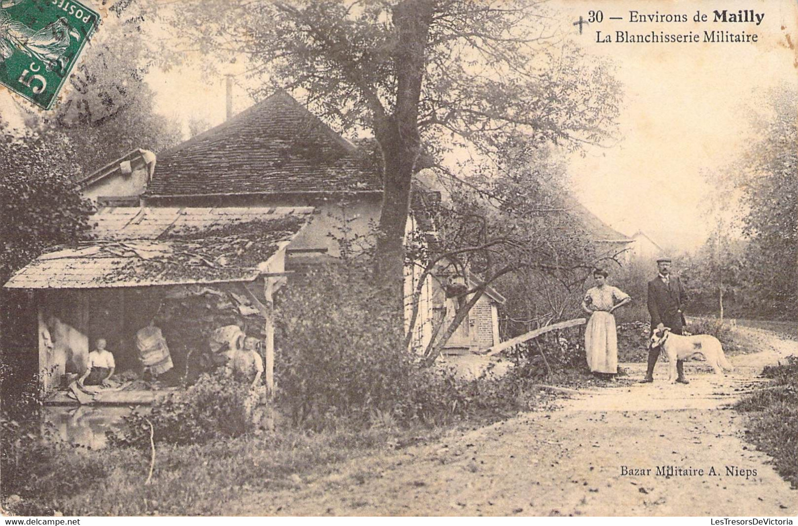 CPA France - Aube - Environs De Mailly - La Blanchisserie Militaire - Bazar Militaire A. Nieps - Oblitérée 1912 - Chien - Mailly-le-Camp