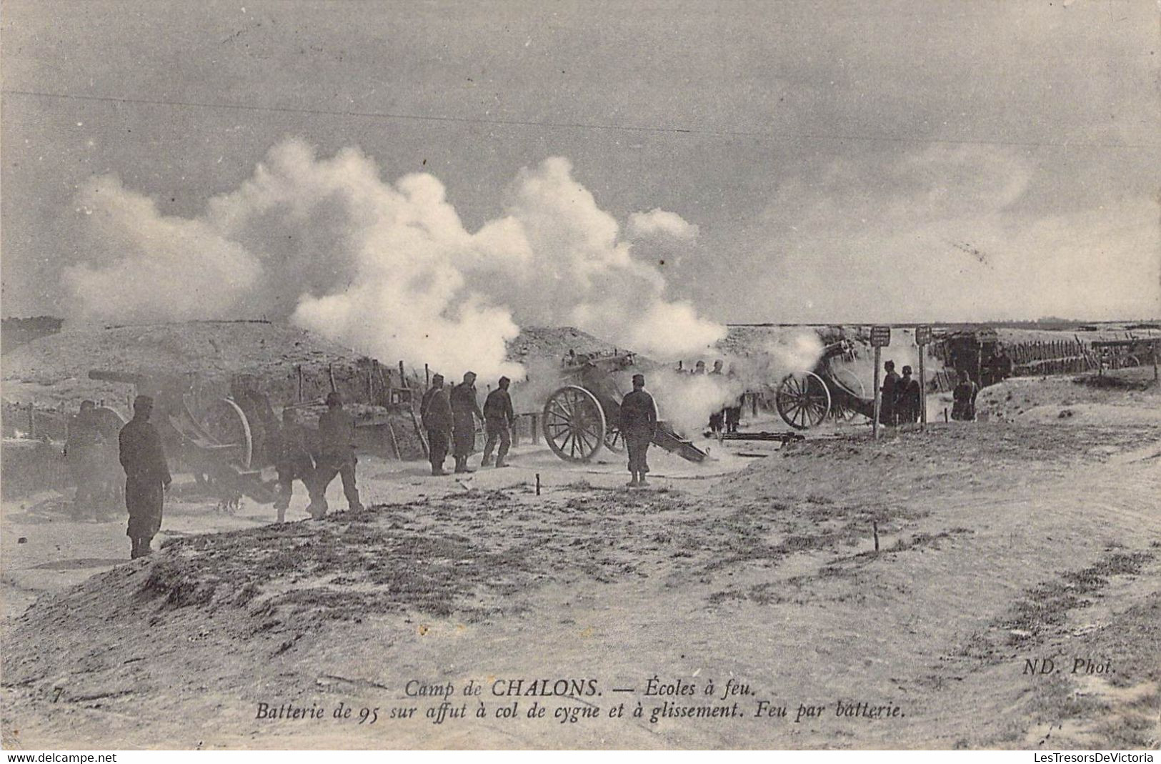 CPA France - Marne - Camp De Châlons - Ecoles à Feu - Batterie De 95 Sur Affut à Col De Cygne Et à Glissement - N. D. - Camp De Châlons - Mourmelon