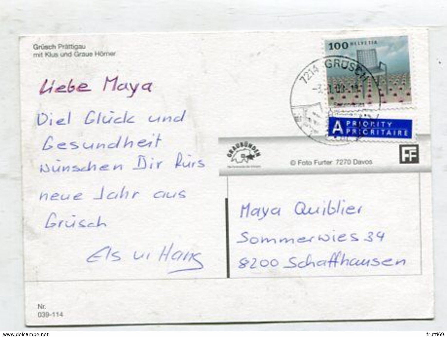 AK 092375 SWITZERLAND - Grüsch Prättigau Mit Klus Und Graue Hörner - Grüsch