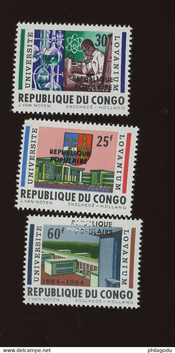 1964.  Republique Populaire. Lovanium 3 Valeurs. . Cote 46-€ **    CHIMIE. Education Université - Autres & Non Classés