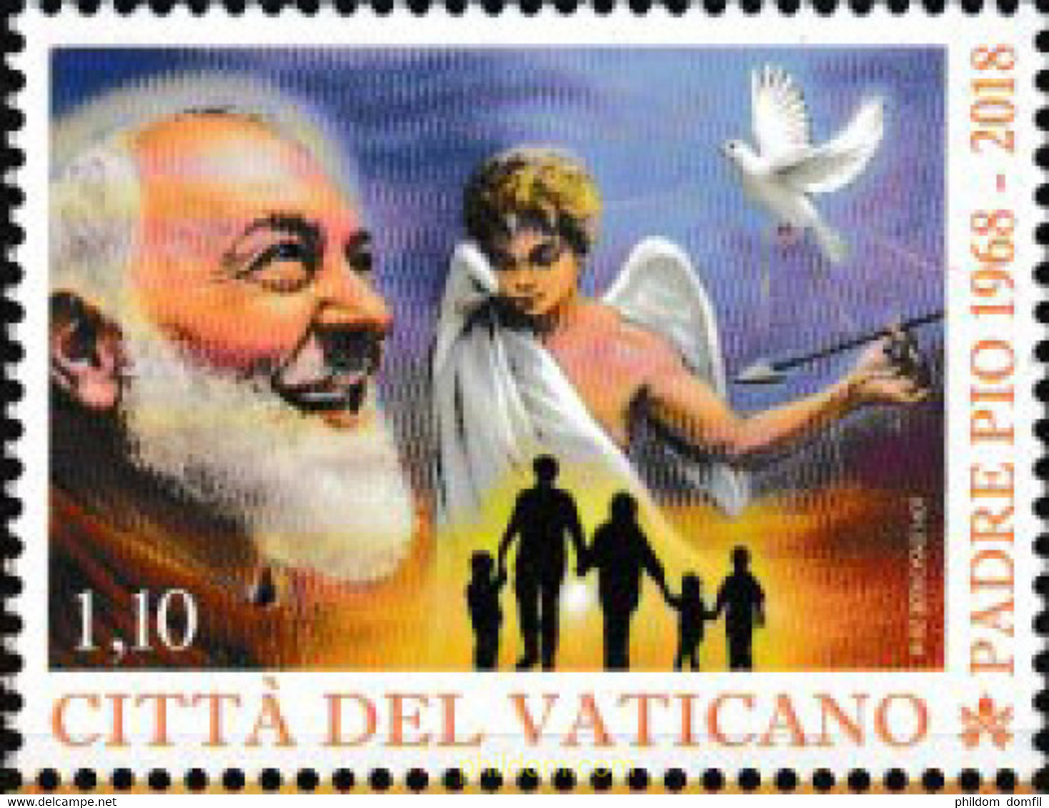 606281 MNH VATICANO 2018 50 ANIVERSARIO DE LA MUERTE DEL PADRE PIO - Usati