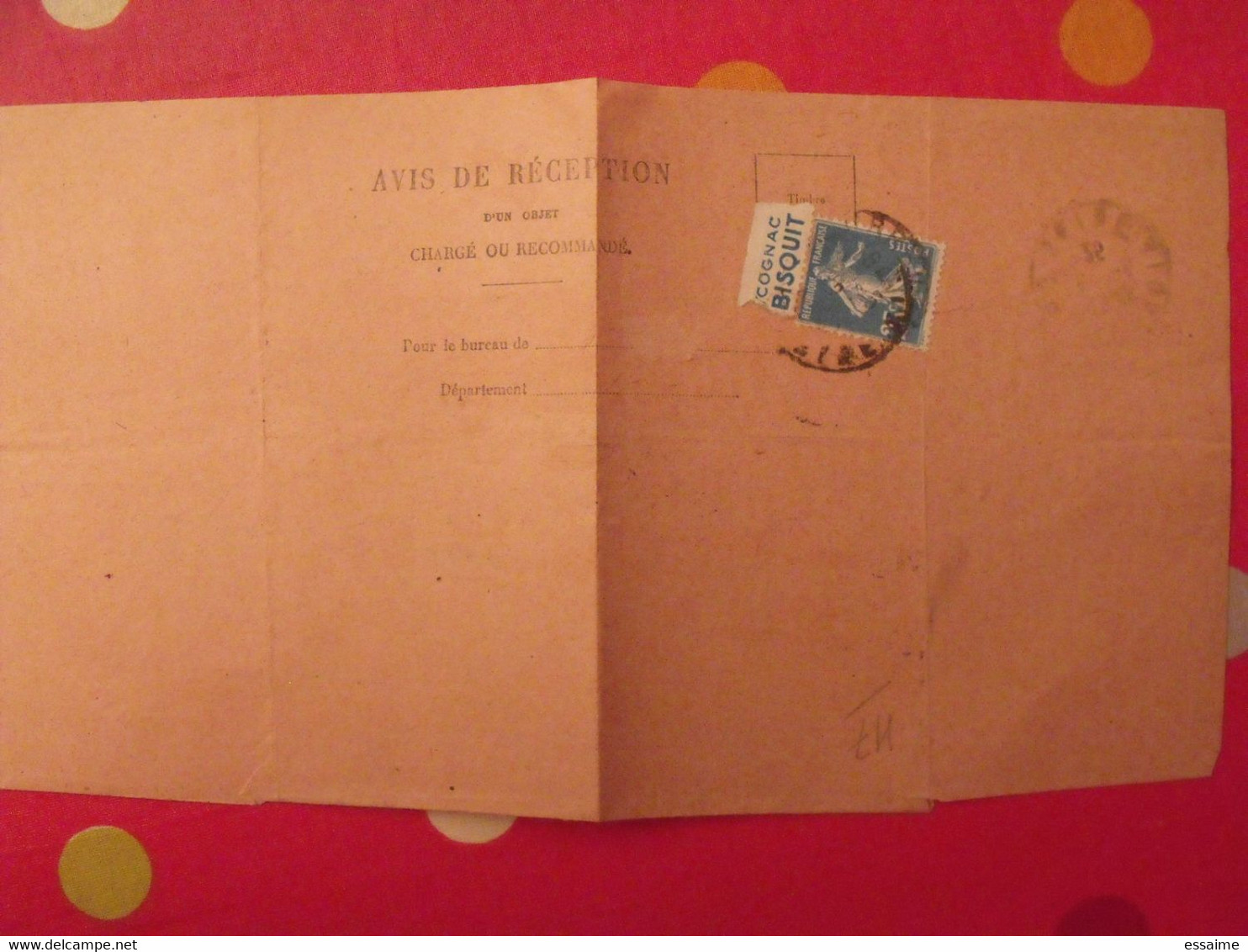 Lettre + Timbre Pub Publicitaire Semeuse 25c Bleu N° 140. Bisquit. Publicité Carnet Réclame - Cartas & Documentos