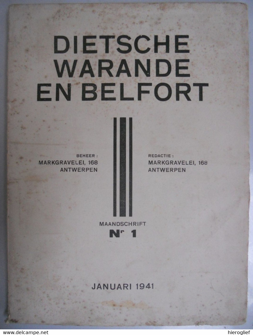 Dietsche Warande & Belfort 1941 Nr 1 Tijdschrift Voor Letterkunde En Geestesleven - Literatuur