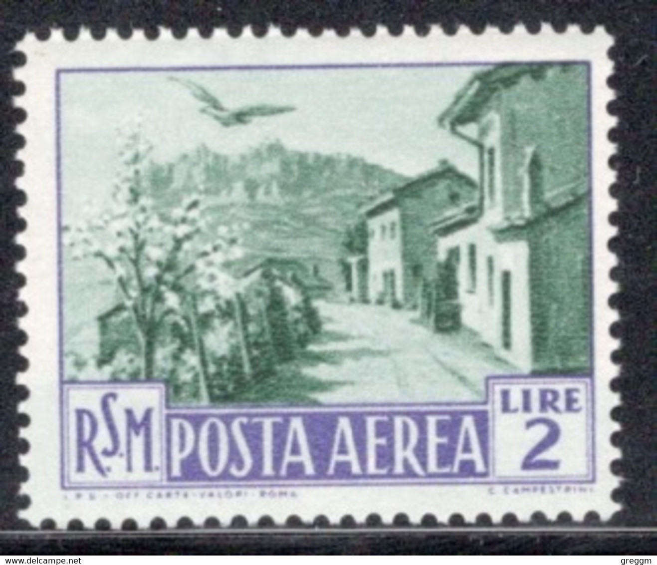 San Marino 1950 Single Stamp From The Set Of Airmail Definitives In Unmounted Mint - Usados