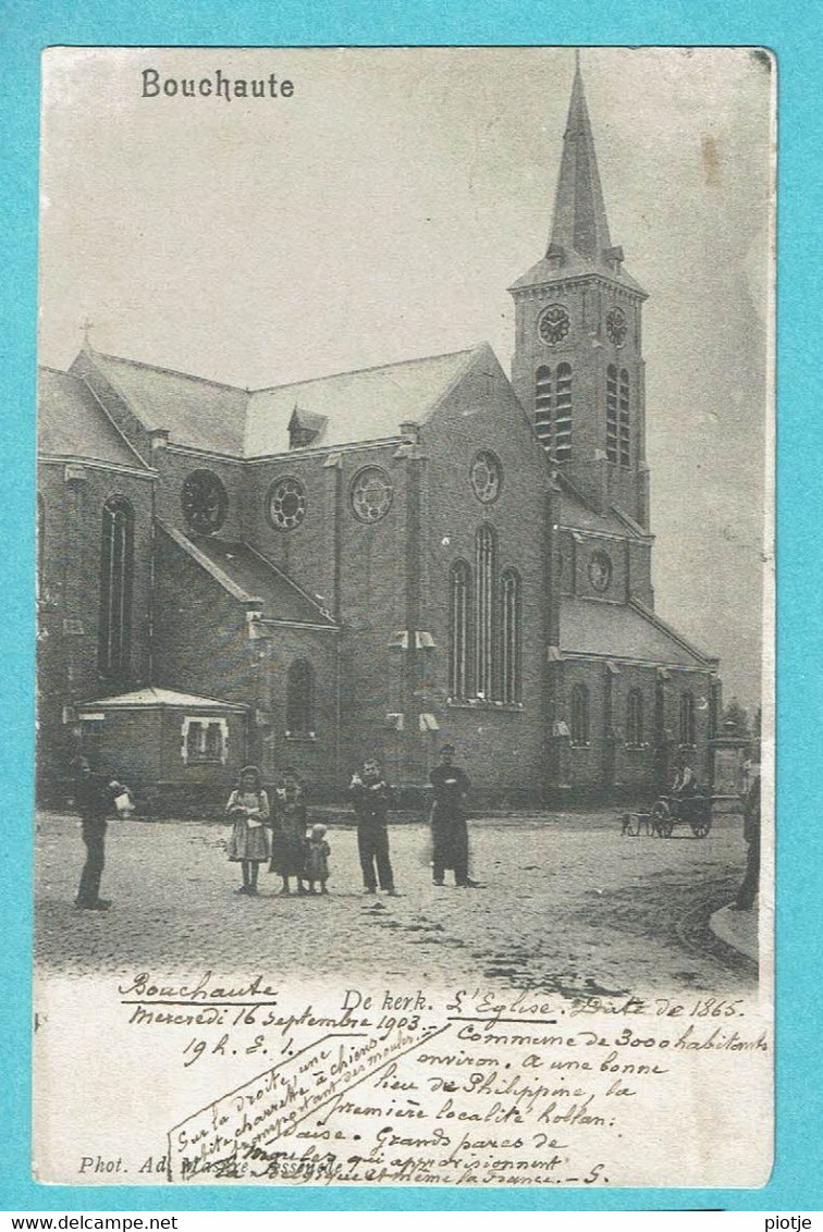 * Boekhoute - Bouchaute (Assenede - Oost Vlaanderen) * (Phot Ad. Masure) De Kerk, église, Church, Kirche, Animée, TOP - Assenede