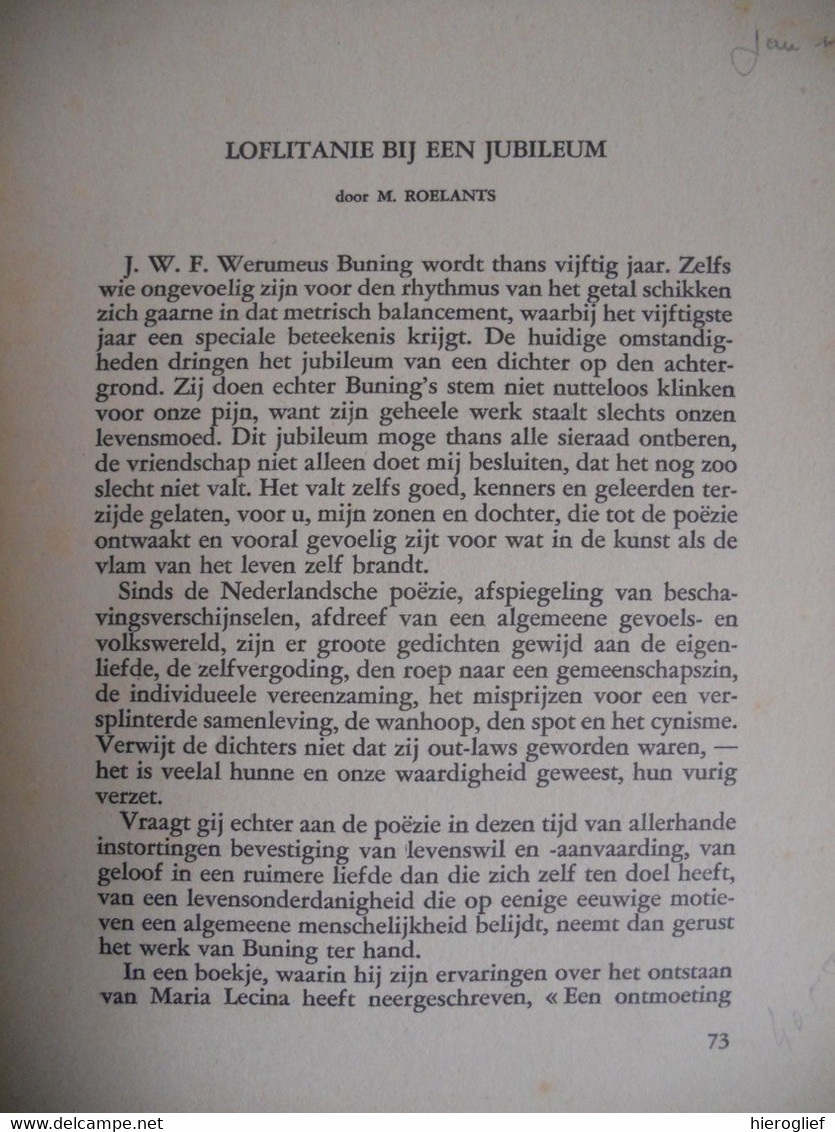 Dietsche Warande & Belfort 1941 Nr 2-3 Tijdschrift Voor Letterkunde En Geestesleven Verschaeve Holst Albe Roelkants - Literatuur