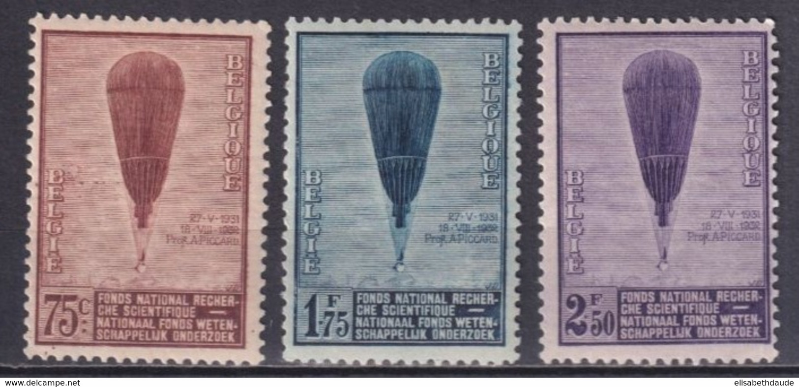 BELGIQUE - 1932 - YVERT N° 353/355 * MLH - COTE = 40 EUR. - Neufs