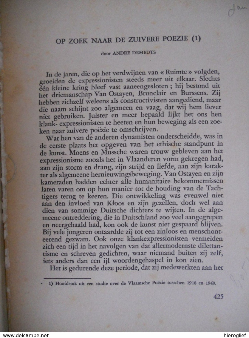 Dietsche Warande & Belfort 1941 Nr 9 Tijdschrift Voor Letterkunde En Geestesleven André Demedts Jan Broeckx Grauls - Literatura