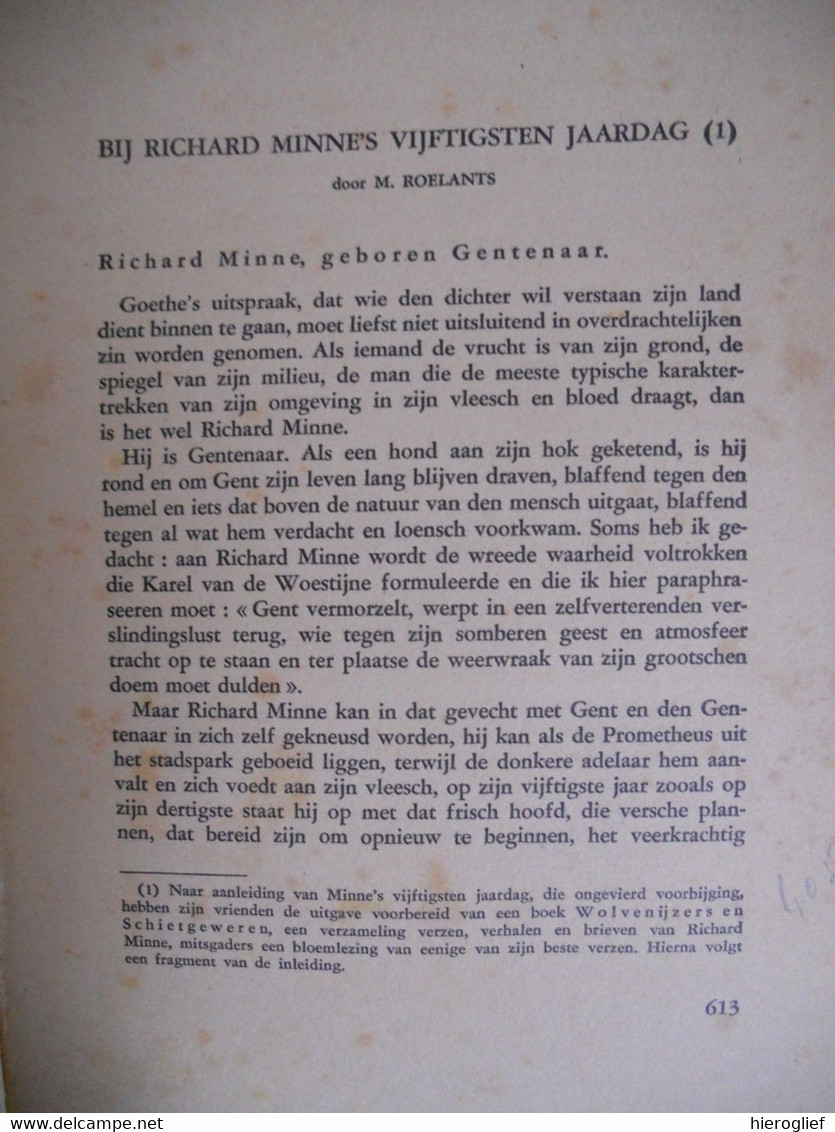 Dietsche Warande & Belfort 1941 Nr 12 Tijdschrift Voor Letterkunde En Geestesleven Minne Roelants Albe - Literature