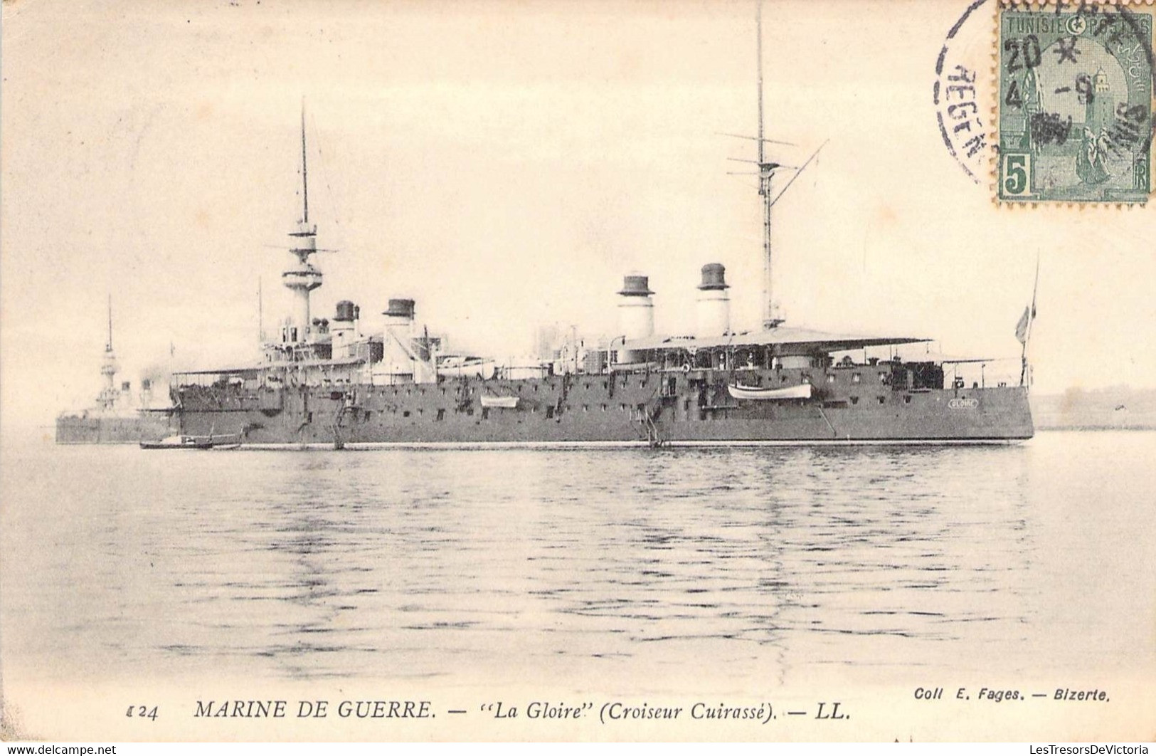 CPA Transports - Bateau - Guerre - Marine De Guerre - La Gloire - Croiseur Cuirassé - Coll. E. Fages - Oblitérée 1907 - Warships