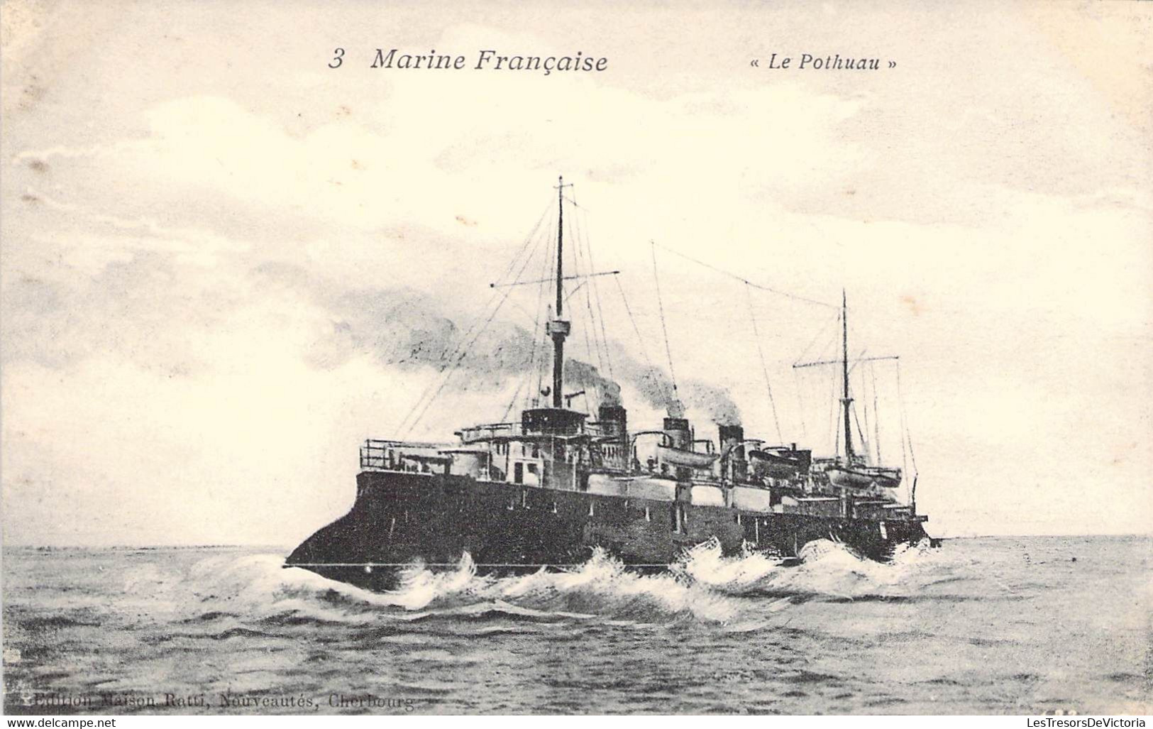 CPA Transports - Bateau - Guerre - Marine Française - Le Pothuau - Edition Maison Ratti Nouveautés Cherbourg - Navire - Guerre