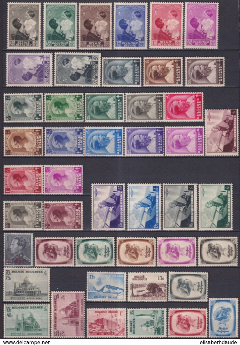 BELGIQUE - 1936/1938 - SERIES COMPLETES YVERT N° 438/454+468/465+466/470+478+481/495 * MH - COTE = 99 EUR. - Unused Stamps