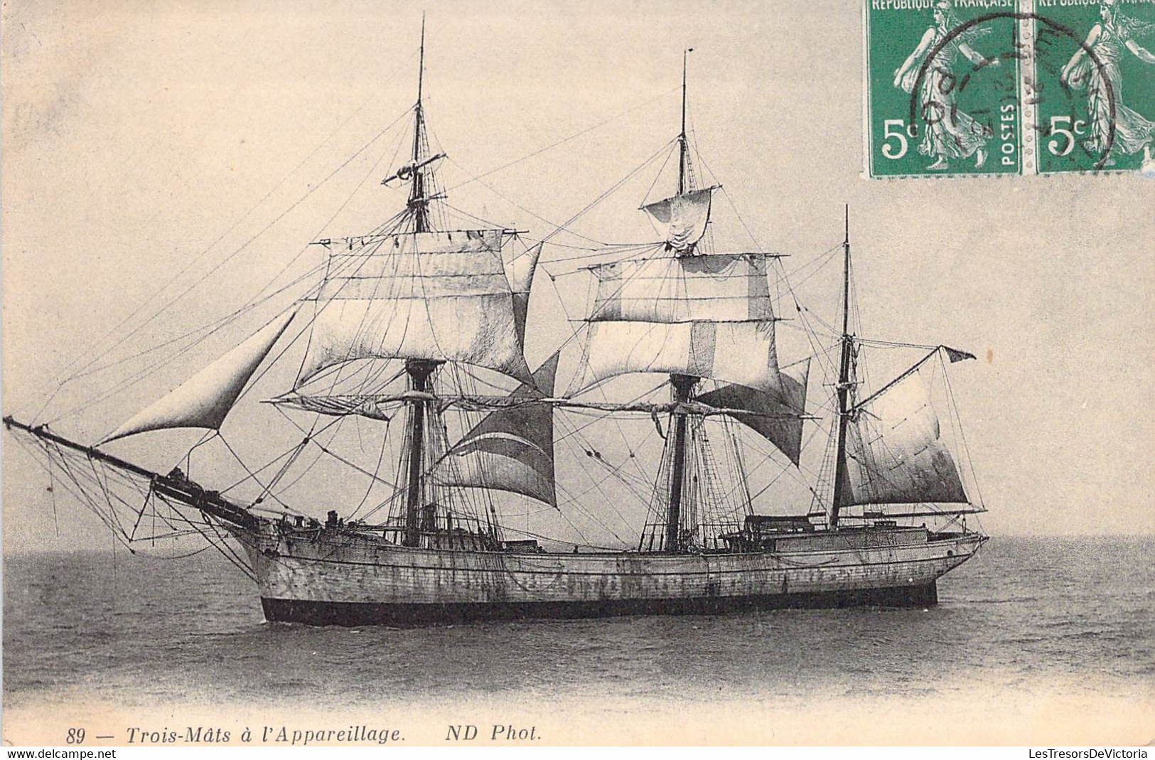 CPA Transport - Bateau - Voiliers - Trois Mâts à L'Appareillage - N. D. Phot. - Oblitérée 1913 Le Havre - Marine - Mer - Zeilboten