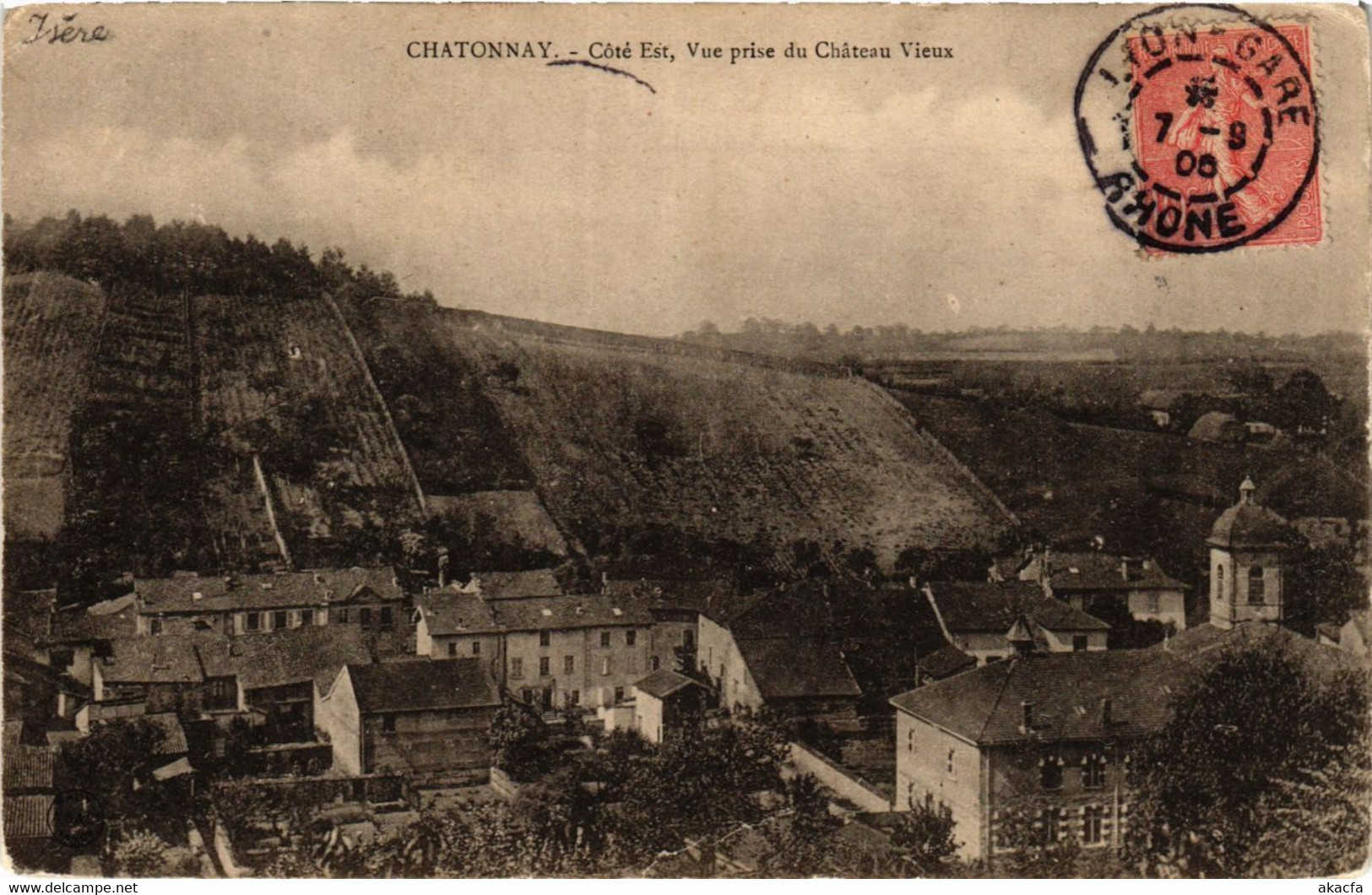 CPA AK CHATONNAY - Cote Est Vue Prise Du Chateau Vieux (433146) - Châtonnay