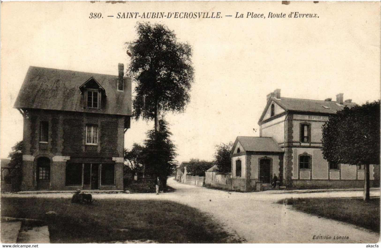 CPA St-AUBIN-d'Ecrosville - La Place Route D'ÉVREUX (392726) - Saint-Aubin-d'Ecrosville