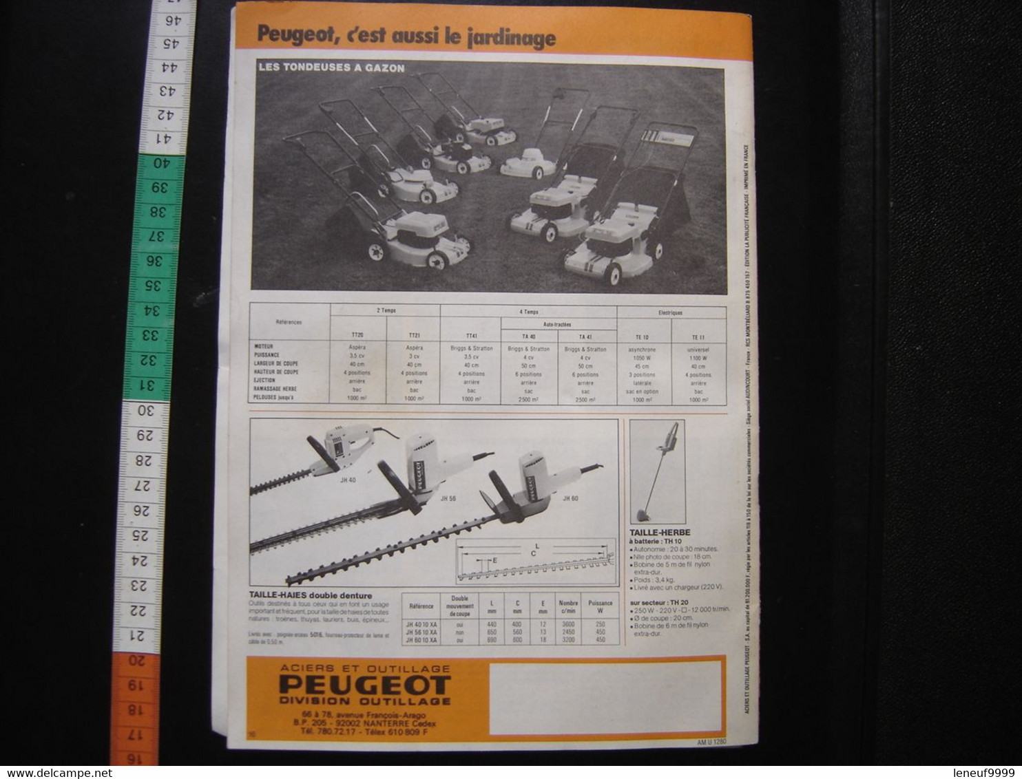 Brochure Publicite PEUGEOT Outillage Perceuses Blocs Moteurs Machines Integrales - Material Y Accesorios