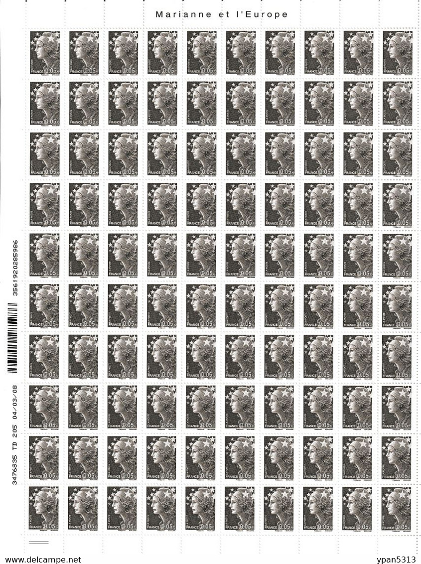 Beaujard 4227**  -  Feuille De 100 Timbres Datée Du 04/03/2008 Sur TD205. - Full Sheets