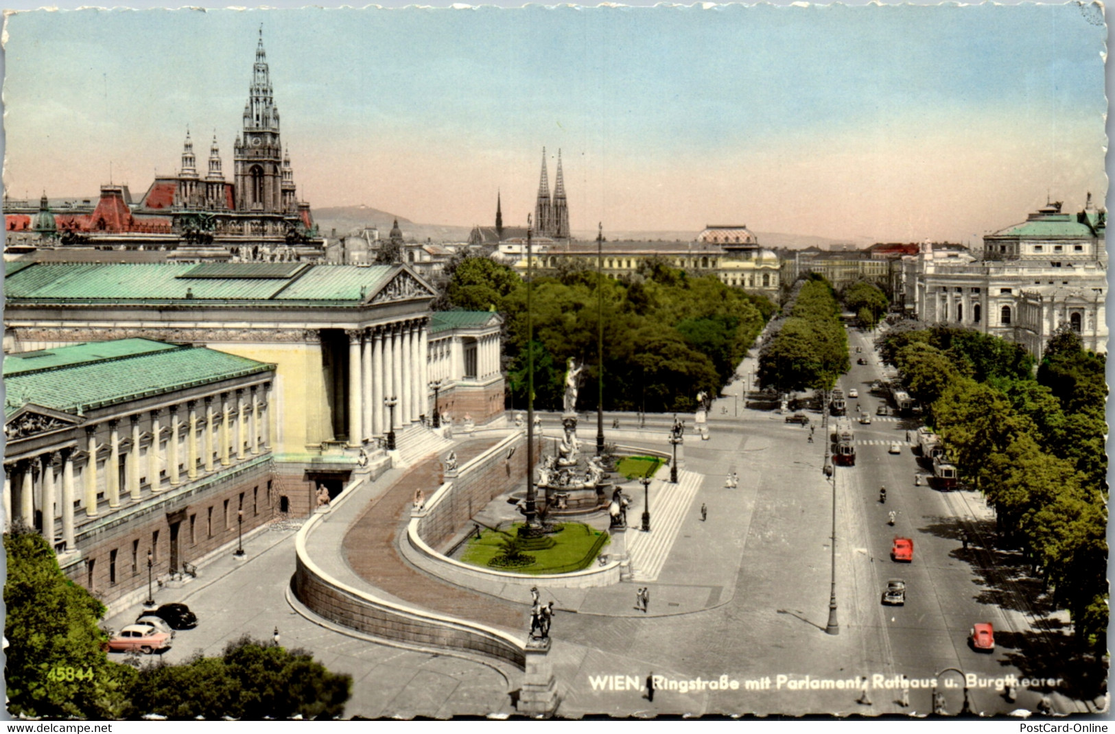 39462 - Wien - Ringstraße Mit Parlament , Rathaus U. Burgtheater - Gelaufen - Ringstrasse