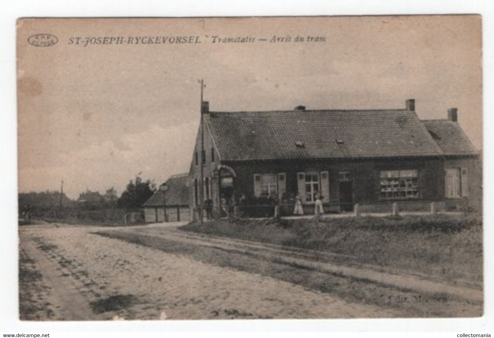 1 Oude Postkaart St.Jozef - Ryckevorsel Rijkevorsel Tramstatie & Winkel - Brecht