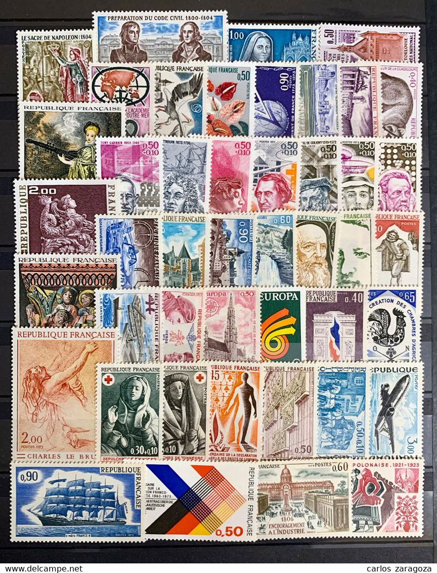 FRANCIA. Año 1973 Completo. Sellos Nuevos ** MNH - 1970-1979