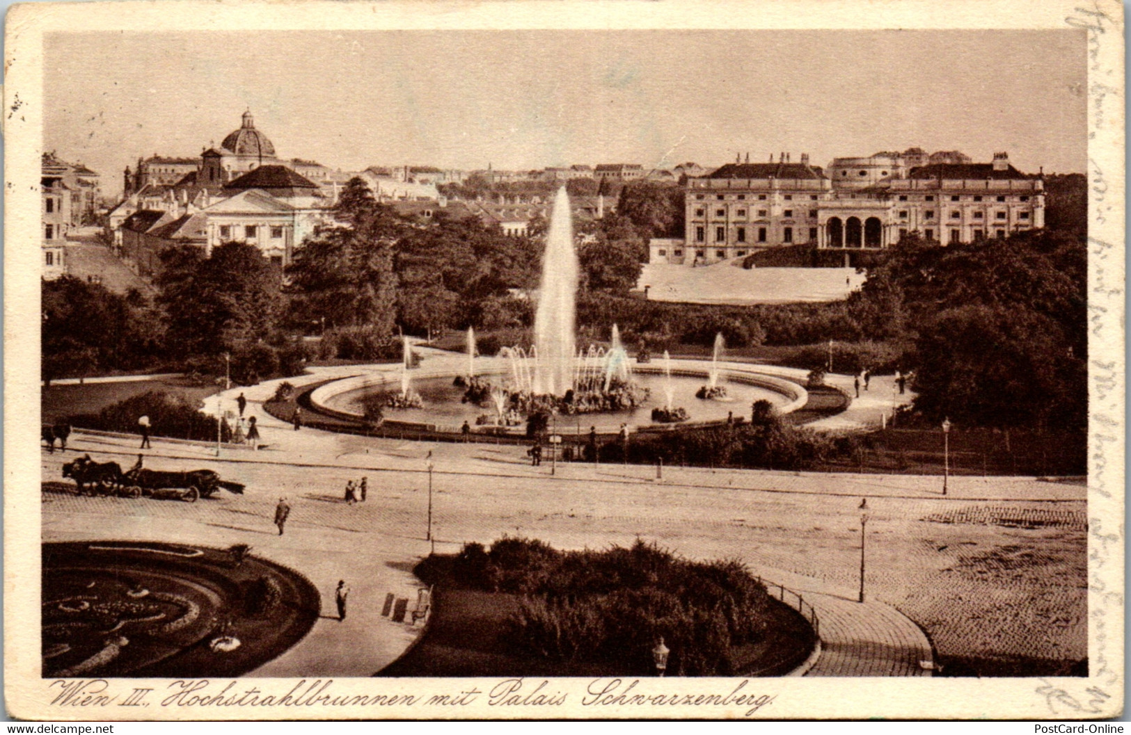 39784 - Wien - Hochstrahlbrunnen Mit Palais Schwarzenberg - Gelaufen - Privé Briefomslagen - Ongebruikt