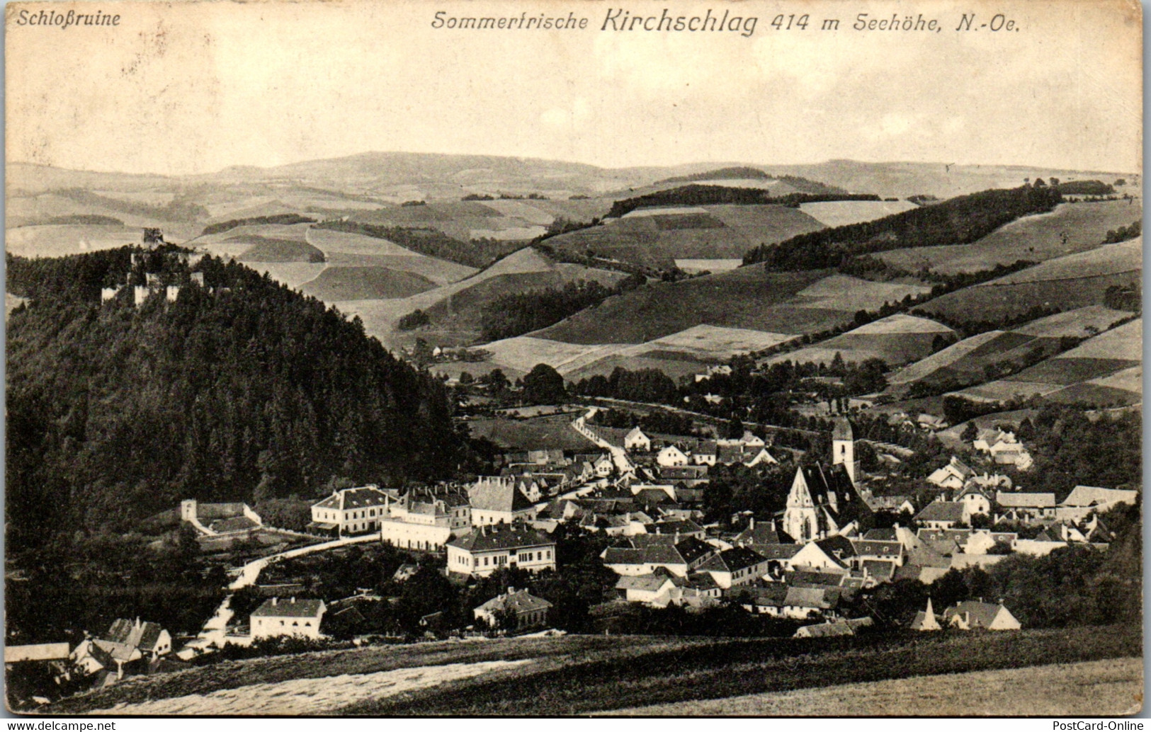 39816 - Niederösterreich - Kirchschlag , Schloßruine - Gelaufen 1922 - Wiener Neustadt