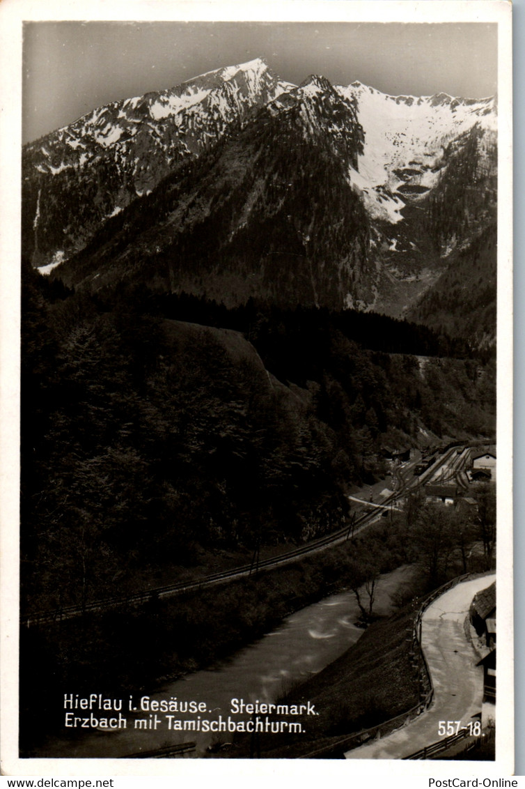 39904 - Steiermark - Hieflau Im Gesäuse , Erzbach Mit Tamischbachturm - Gelaufen 1939 - Hieflau