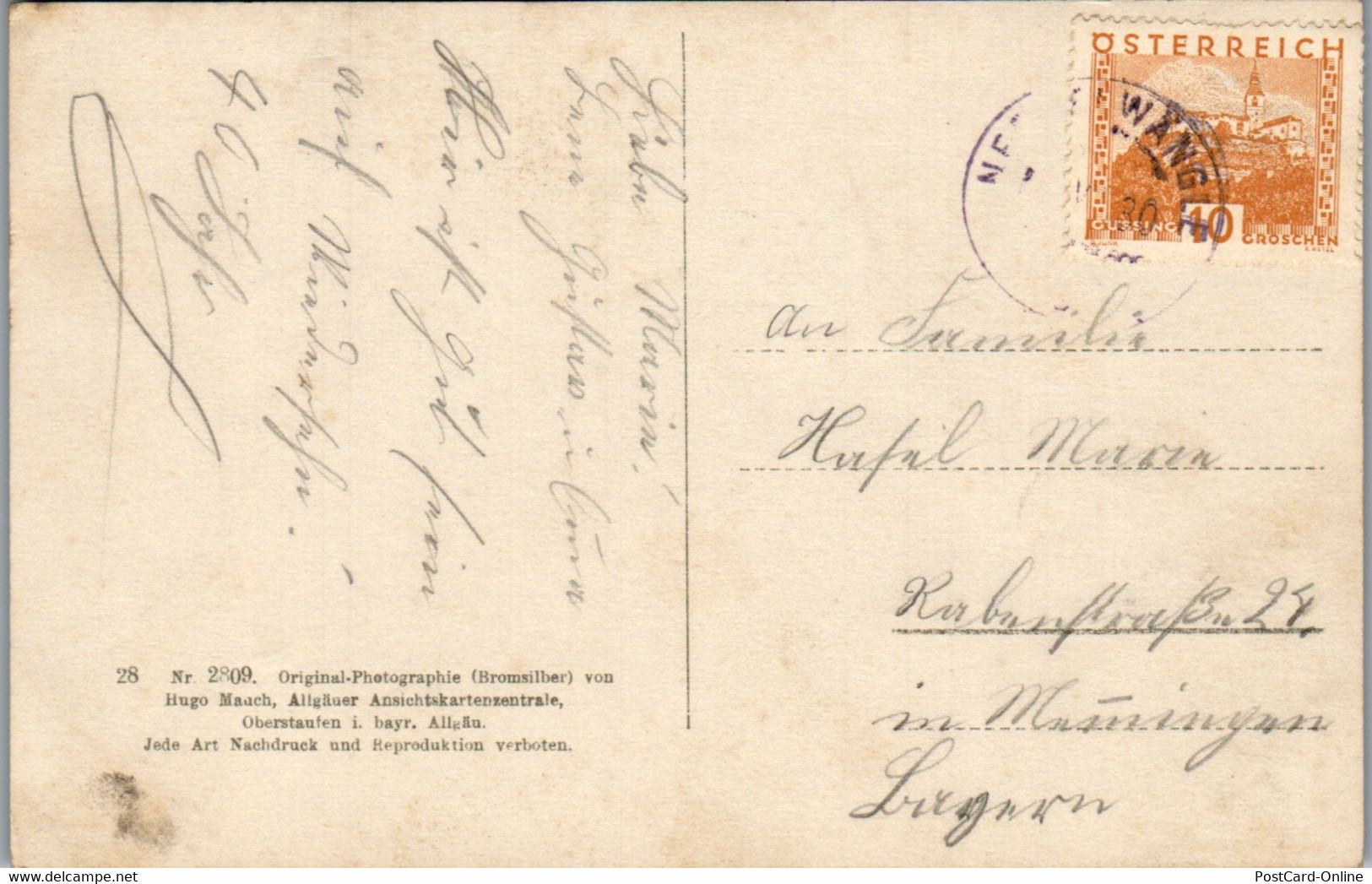 39922 - Tirol - Haldensee Mit Haller , Iseler - Gelaufen 1930 - Tannheim