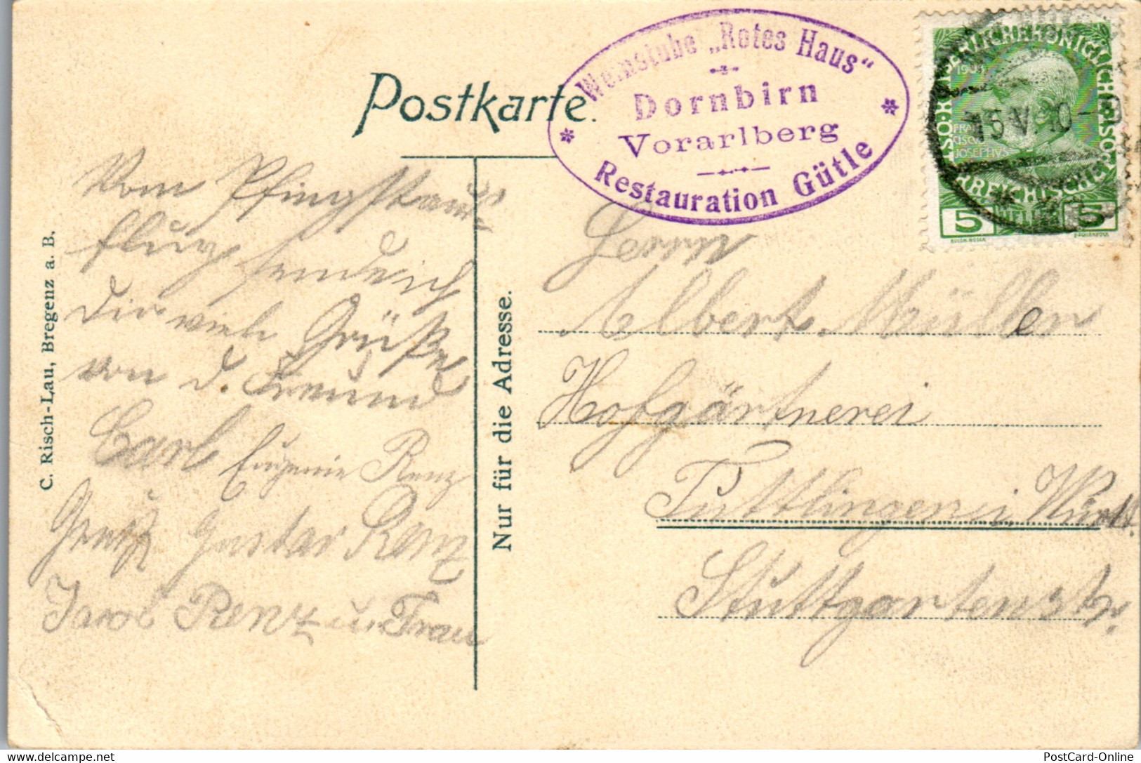 40024 - Vorarlberg - Dornbirn , Gütle , Rappenlochschlucht - Gelaufen 1910 - Dornbirn