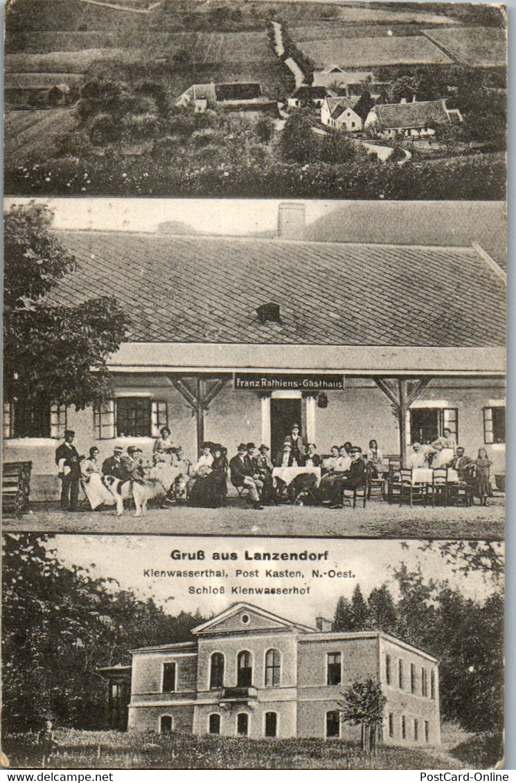 40147 - Niederösterreich - Lanzendorf , Gasthaus Franz Rathiens , Kienwasserthal , Schloss - Gelaufen 1926 - Bruck An Der Leitha