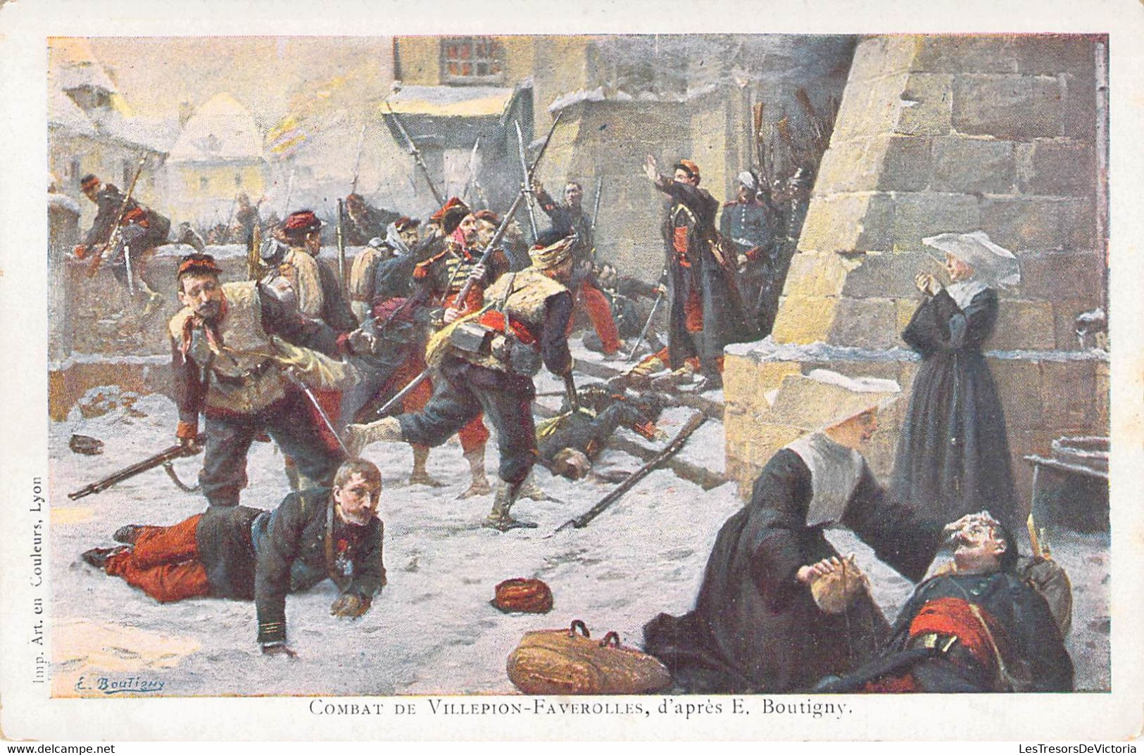 CPA France - Aisne - Combat De Villepion Faverolles - D'aprés E. Boutigny - Impr. Art En Couleurs - Lyon - Illustration - Autres & Non Classés