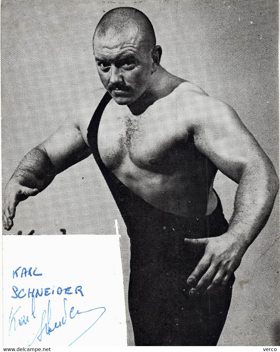 PHOTO  Ancienne De CATCHEUR  (DEDICACE) - Karl SCHNEIDER (14x11) - Lutte