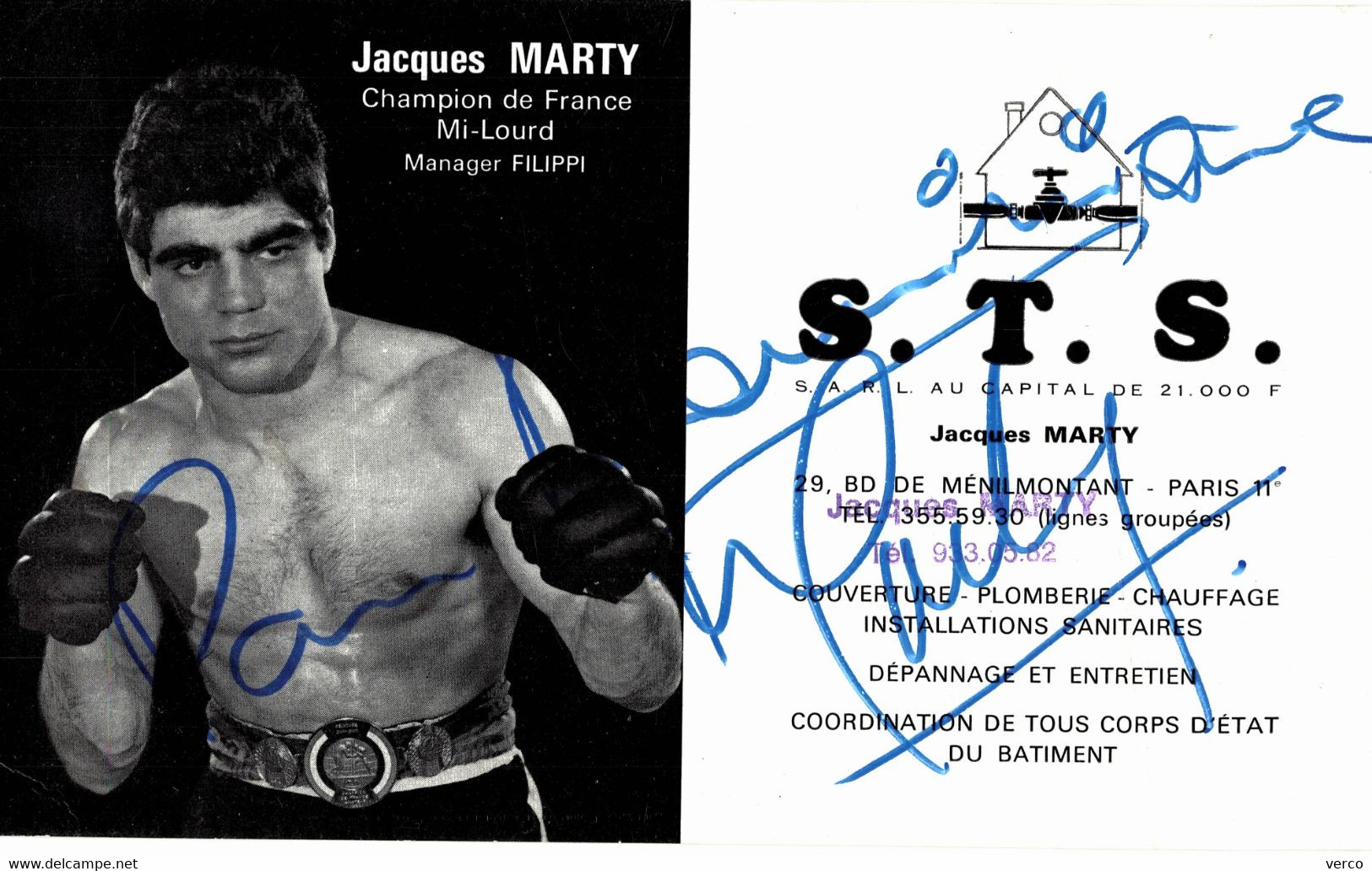 PHOTO  Ancienne De CATCHEUR  (DEDICACE) - Jacques MARTY (17x10) - Worstelen