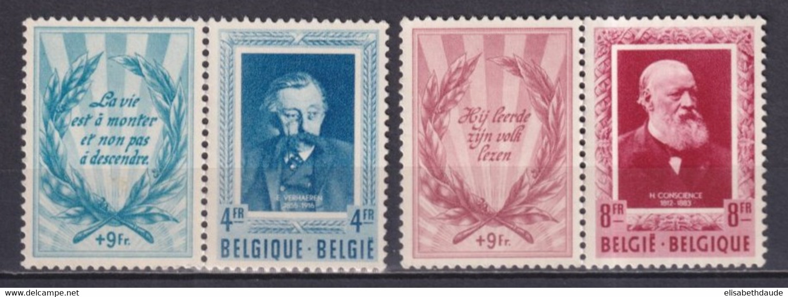 BELGIQUE - 1952 - SERIE COMPLETE YVERT N°898/899 ** MNH (CHARNIERE SUR LA VIGNETTE) - COTE = 300 EUR - Neufs