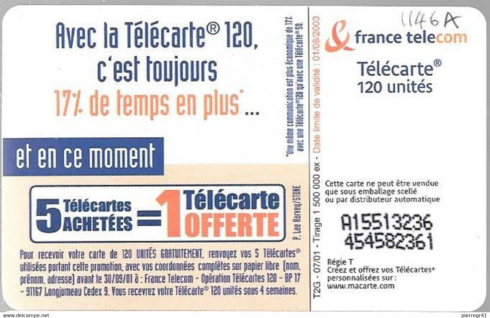 TC-PUBLIC-F1146A-120U-SO6-07/01-PLUS DE TEMPS Pour S AIMER -Utilisé-TBE - 2001