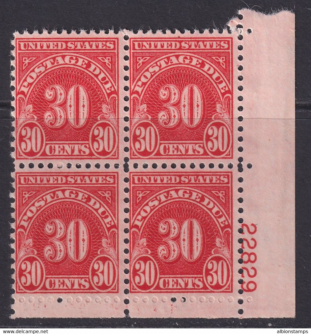 United States, Scott J85, MNH Plate Block Of Four - Segnatasse